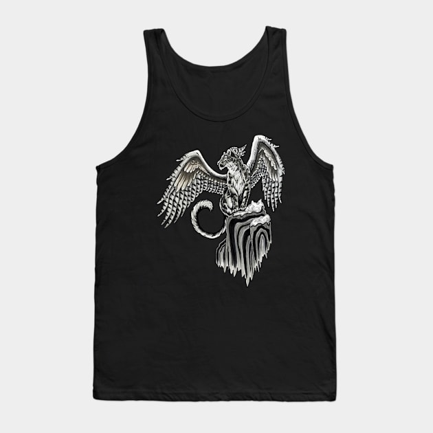 Winged Snow Leopard Tank Top by Lady Lilac